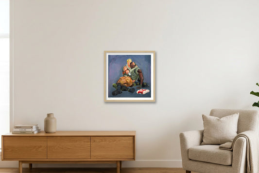 Jonsey the Terrible — 40×40cm, 16×16" Oak Frame