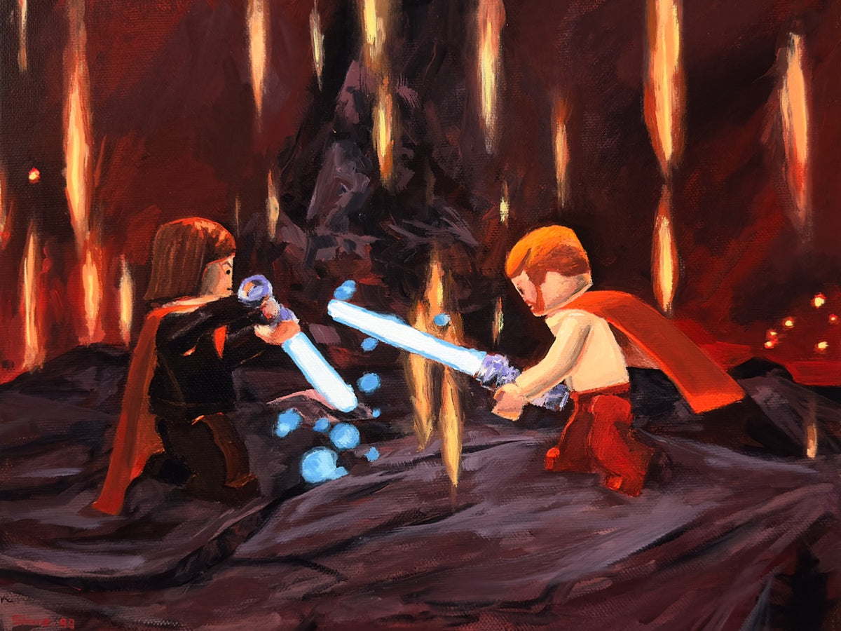 Anakin vs. Obi-Wan (LEGO) - Original Painting