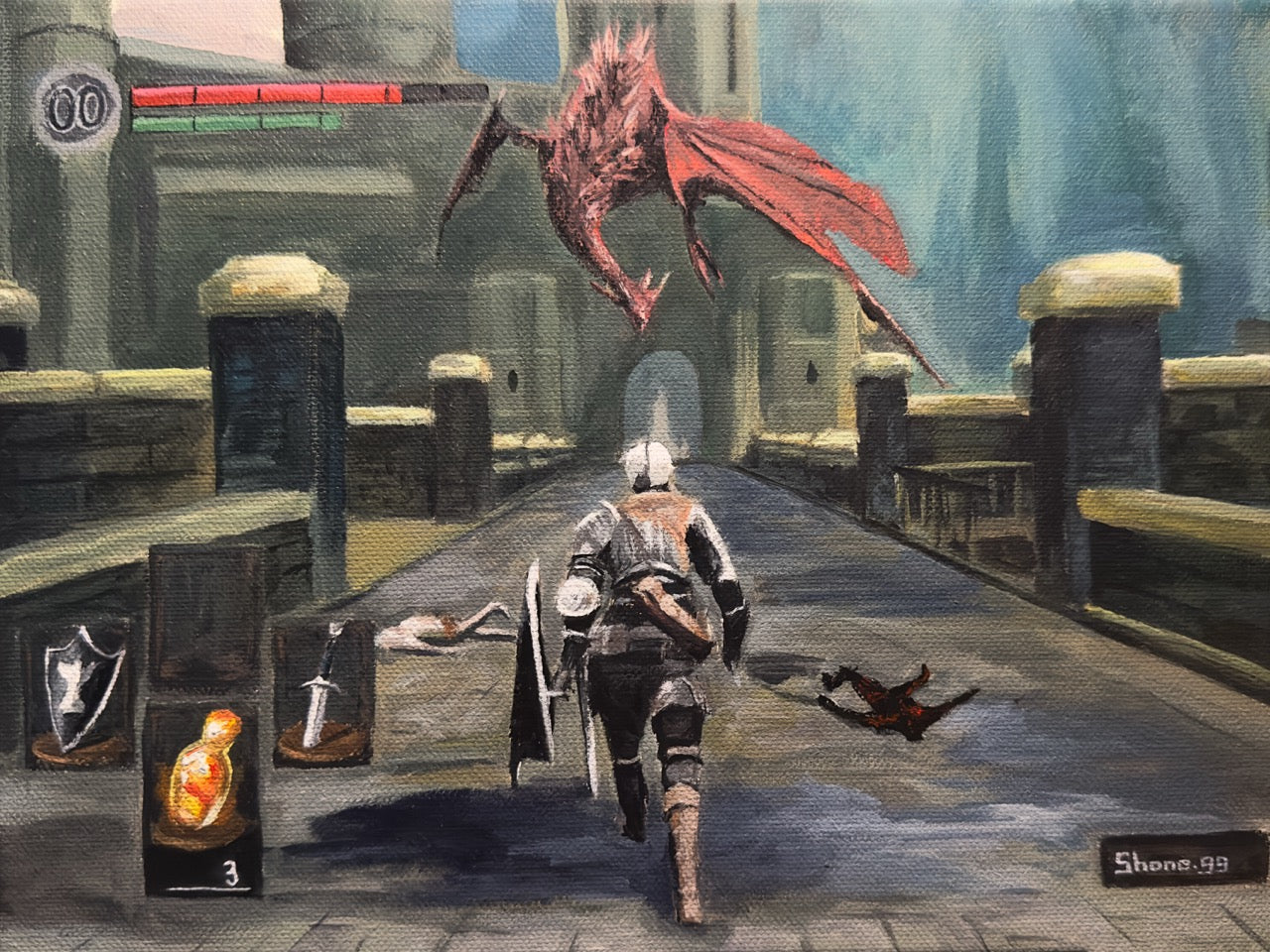 Bridge Wyvern - Original Painting