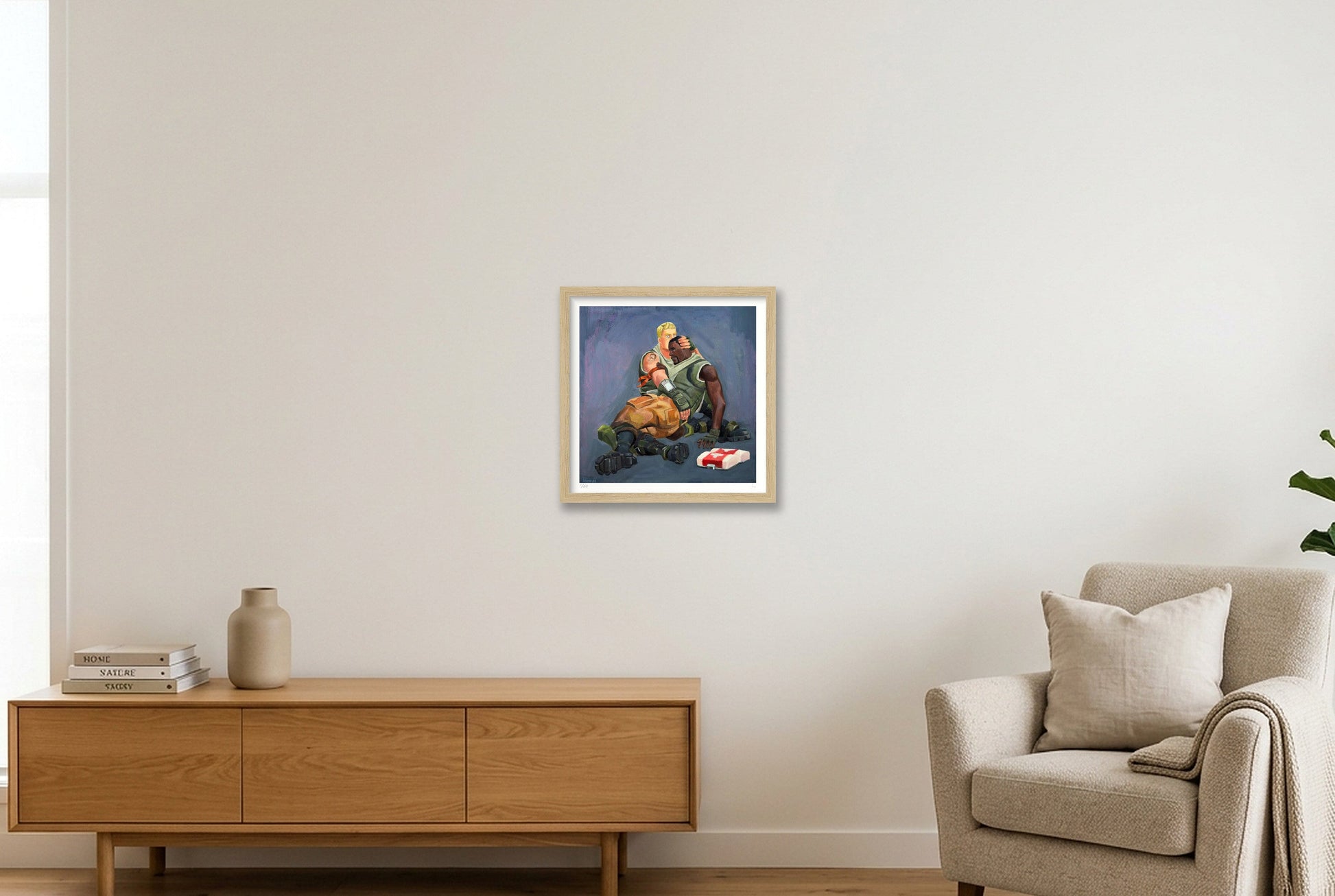 Jonsey the Terrible — 30×30cm, 12×12" Oak Frame
