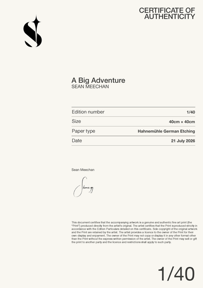 A Big Adventure — Certificate of Authenticity