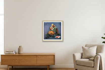 Jonsey the Terrible — 40×40cm, 16×16" Oak Frame