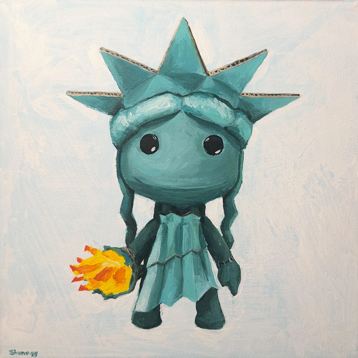 Liberty Sackboy (lbp) - Original Painting