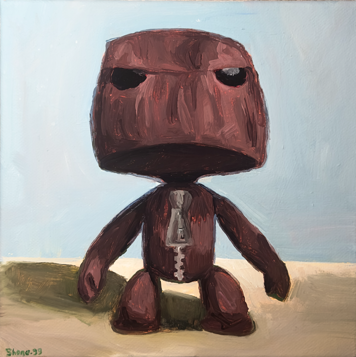 Angry Sackboy (lbp) - Original Painting