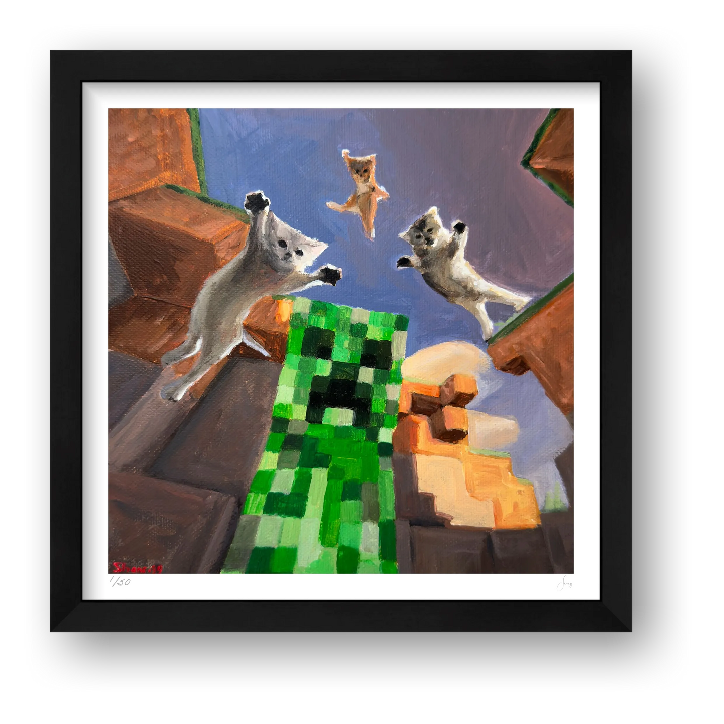 Cat Attack — framed