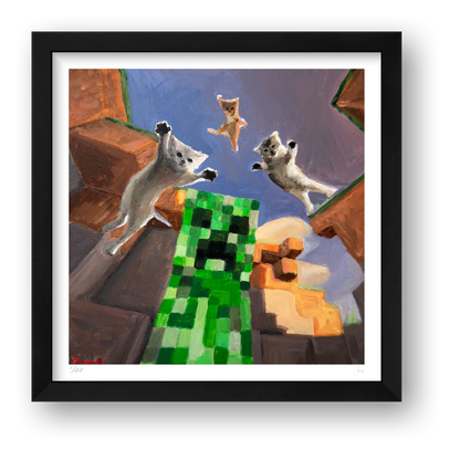 Cat Attack — framed