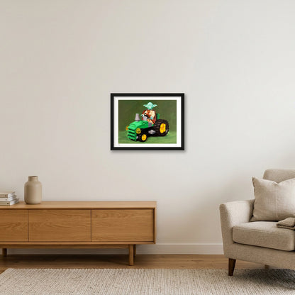 Yoda Tractor — 40×30cm, 16×12" Black Frame