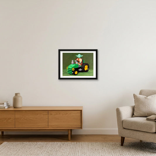 Yoda Tractor — 40×30cm, 16×12" Black Frame