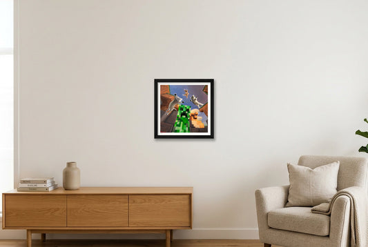 Cat Attack — 30×30cm, 12×12" Black Frame