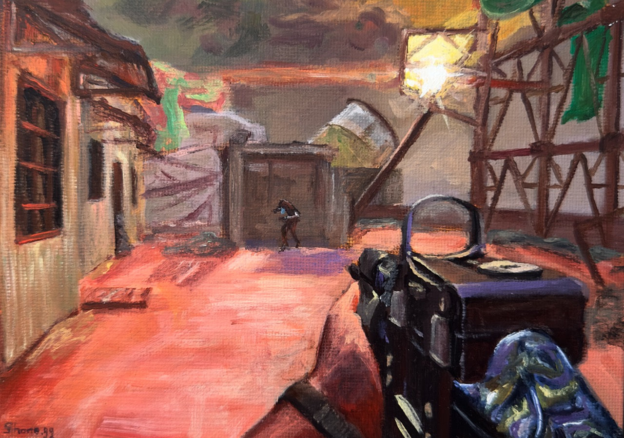 AK74U on Die Rise (BO2) - Original Painting – Shone.gg