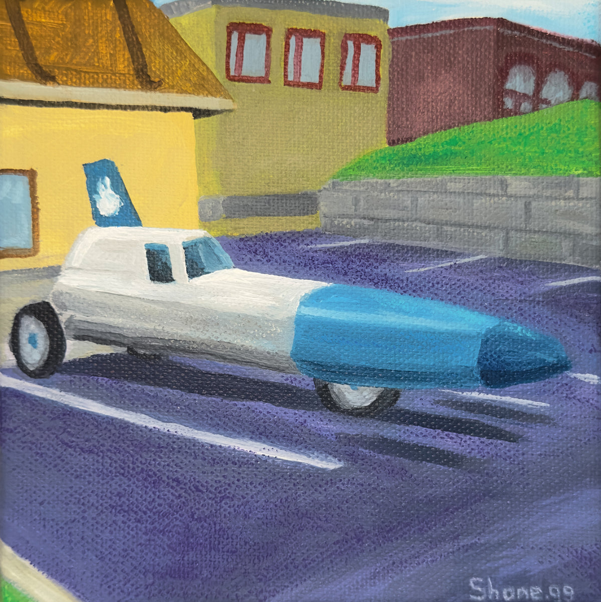 Rocket Car (Hit & Run) - Original Painting