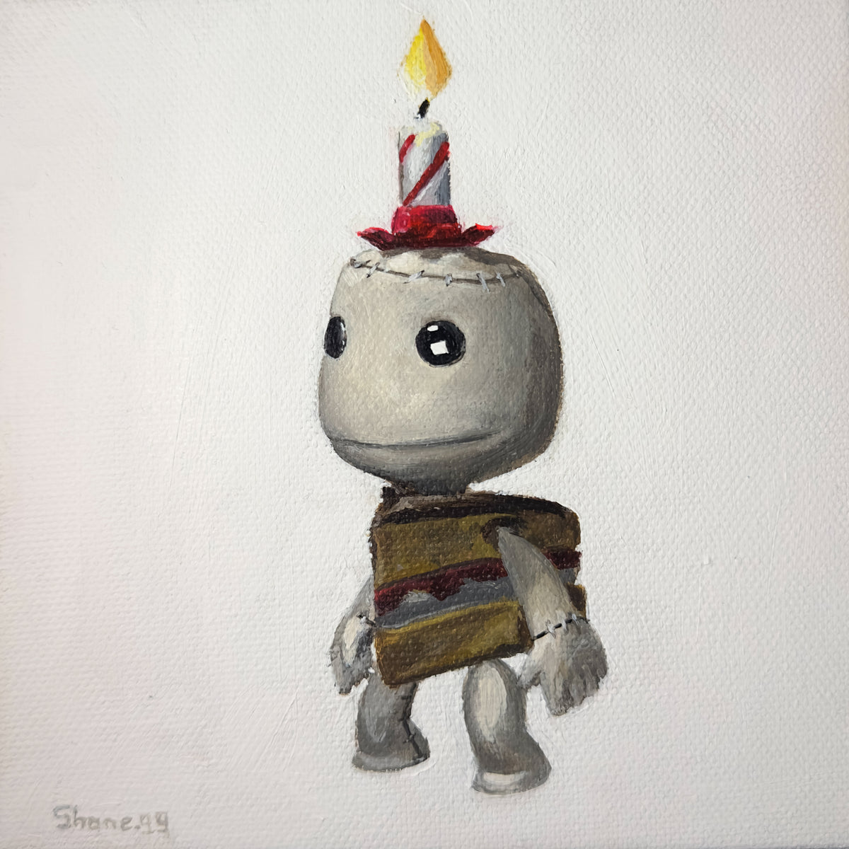 Birthday Sackboy (Little Big Planet) - Original Painting